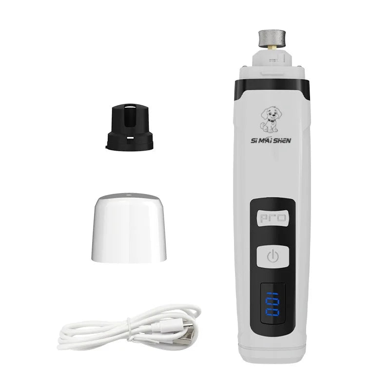 Elektrikli Kedi Köpek Tırnak Makası Şarj Edilebilir USB LED Sessiz Evcil Hayvan Bakım