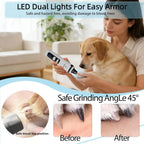 Elektrikli Kedi Köpek Tırnak Makası Şarj Edilebilir USB LED Sessiz Evcil Hayvan Bakım